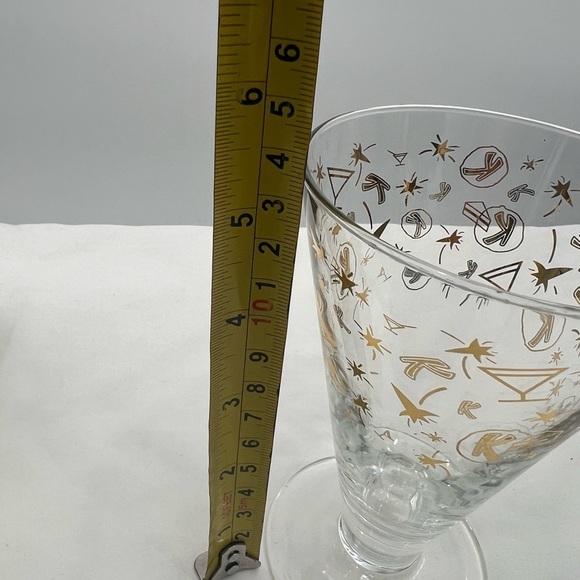 Kahlua Cocktail glasses with gold stars, Rockets, and K's Vintage Set of 2 - Picture 7 of 7